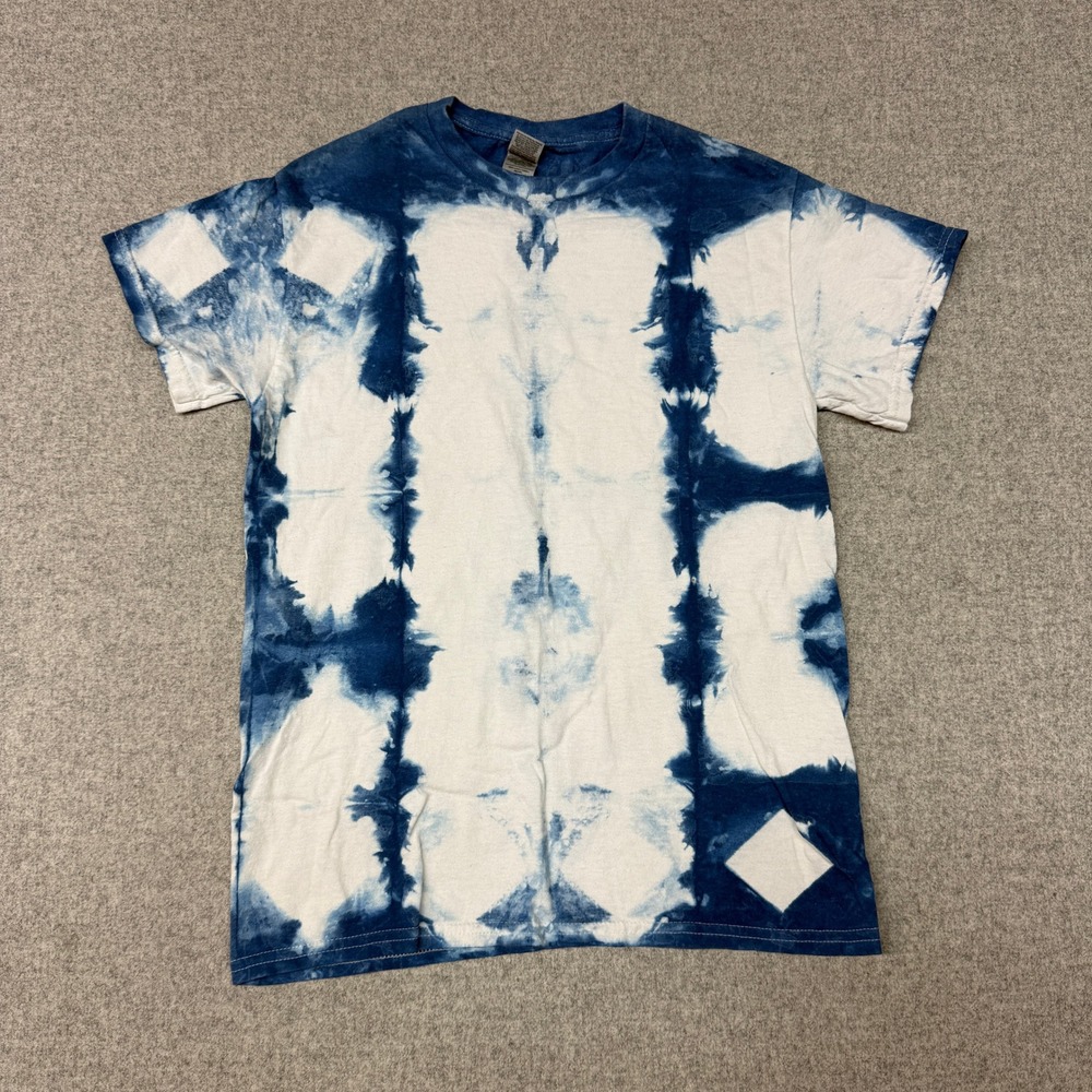Gildan | Tie Dye T-Shirt |Small |Blue White  Heavy Cotton Crew Neck Short Sleeve